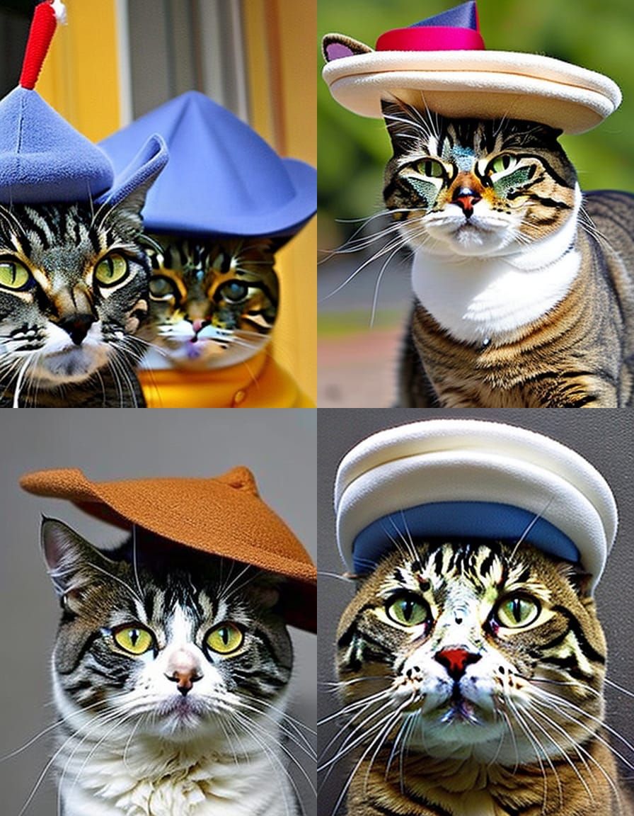 Felines in Outrageous Headgear