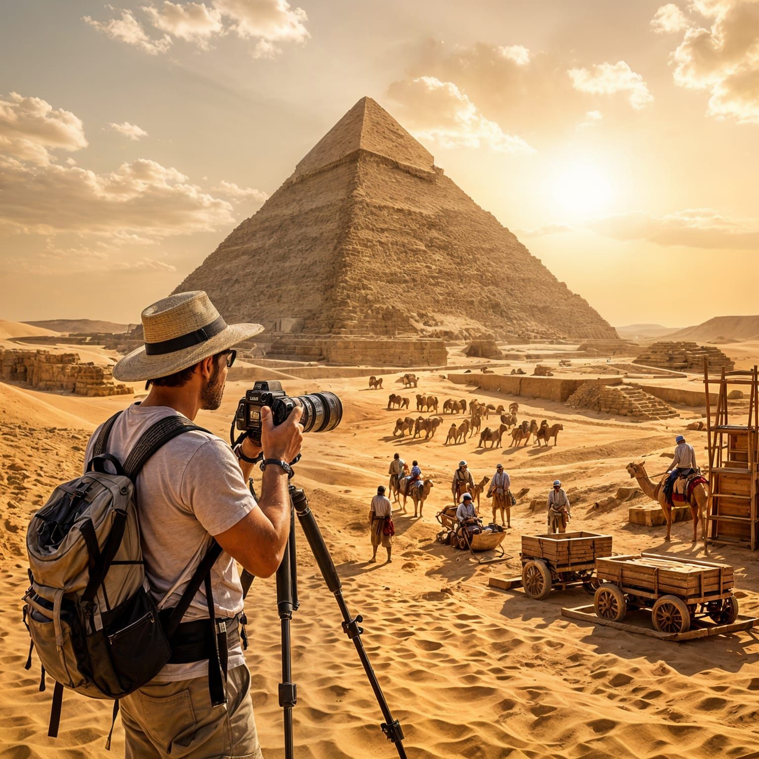 Photographer Captures Great Pyramid Construction in Egypt