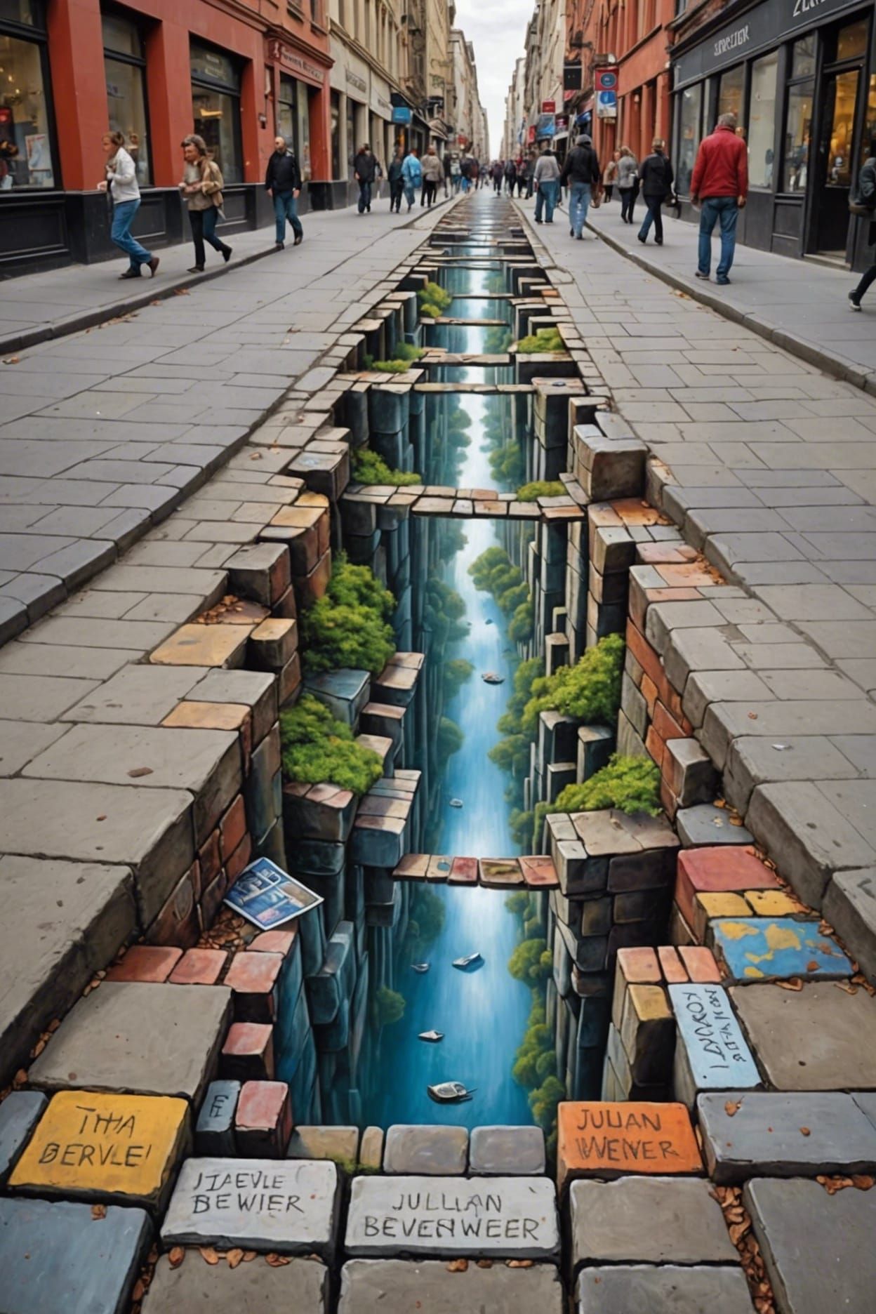 Surreal Street Art Juxtapositions in Distorted Reality