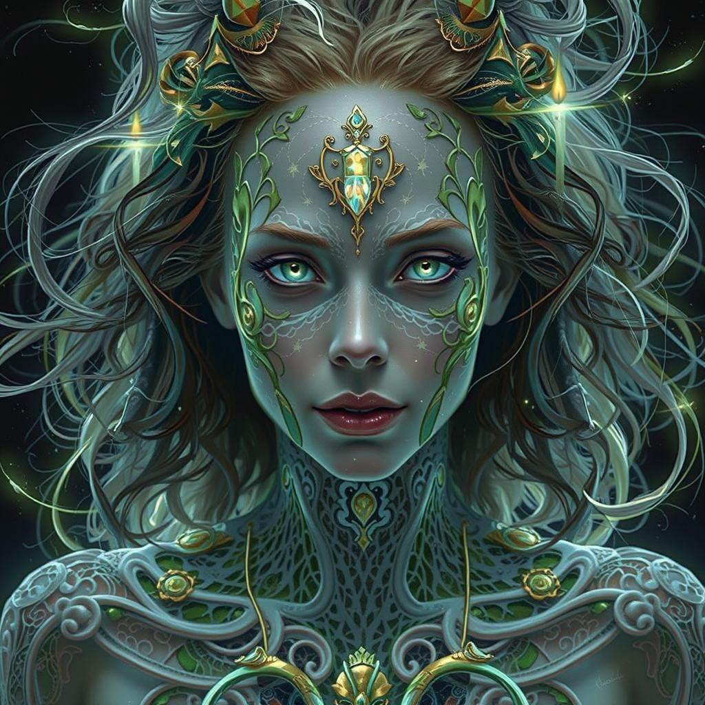 Elegant Woman in Luxurious Velvet and Gold