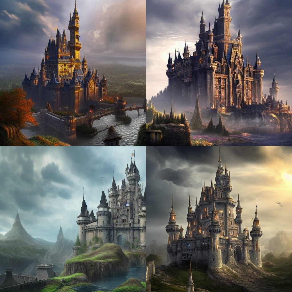 Epic Cinematic Castles in Majestic Digital Matte Painting