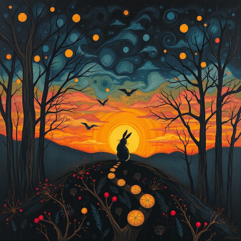 Dark Rabbit Embarks on Sinister Journey Through Sunset Fores...