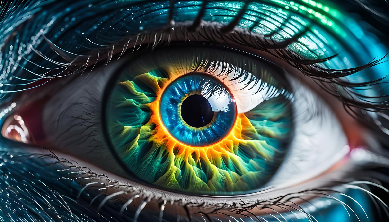 Vibrant Whimsical Odyssey: Cat's Eye Aurora Extravaganza