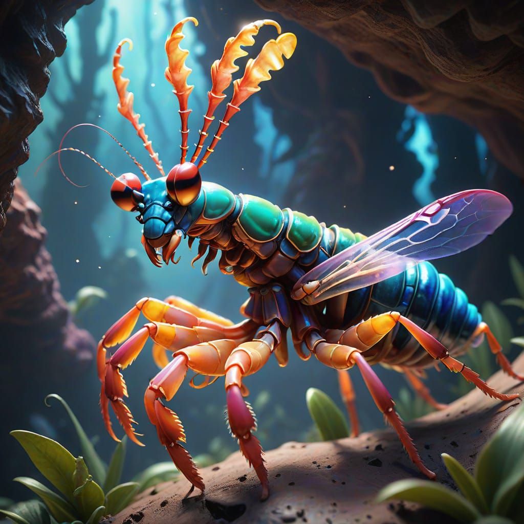 Mystical, Iridescent Aliens in a Dreamlike Exoplanet Realm