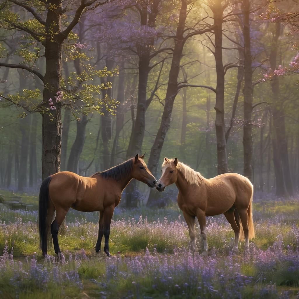 Springtime Encounter in Enchanted Woods