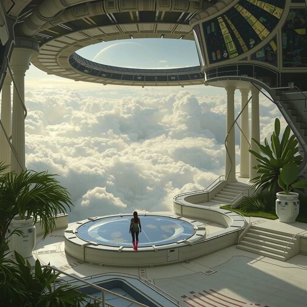 Venus Explorer in Futuristic Technology Center: Cyberpunk Ar...