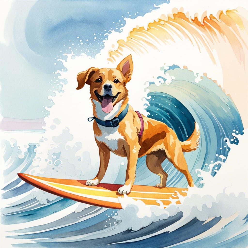 Surfing dog