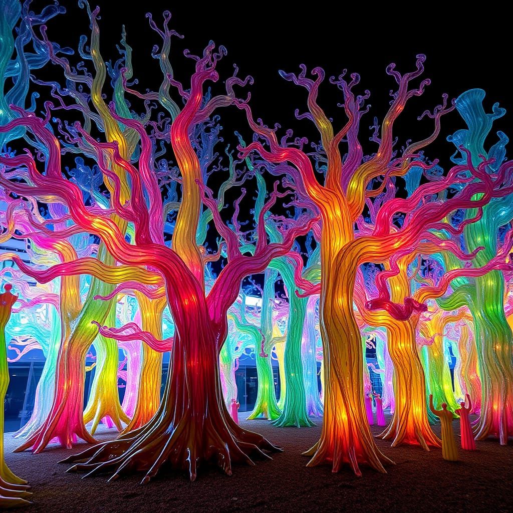 Ethereal Glass Tree Forest