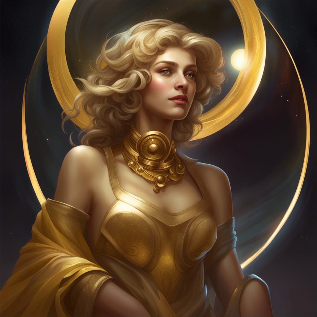 Golden Cosmic Gentleman Wears Saturn's Rings
