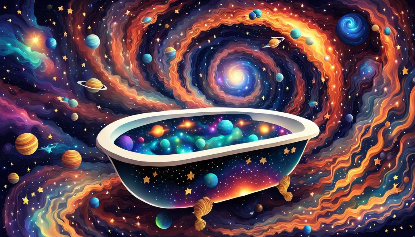 Glittering Cosmic Tub in Flight