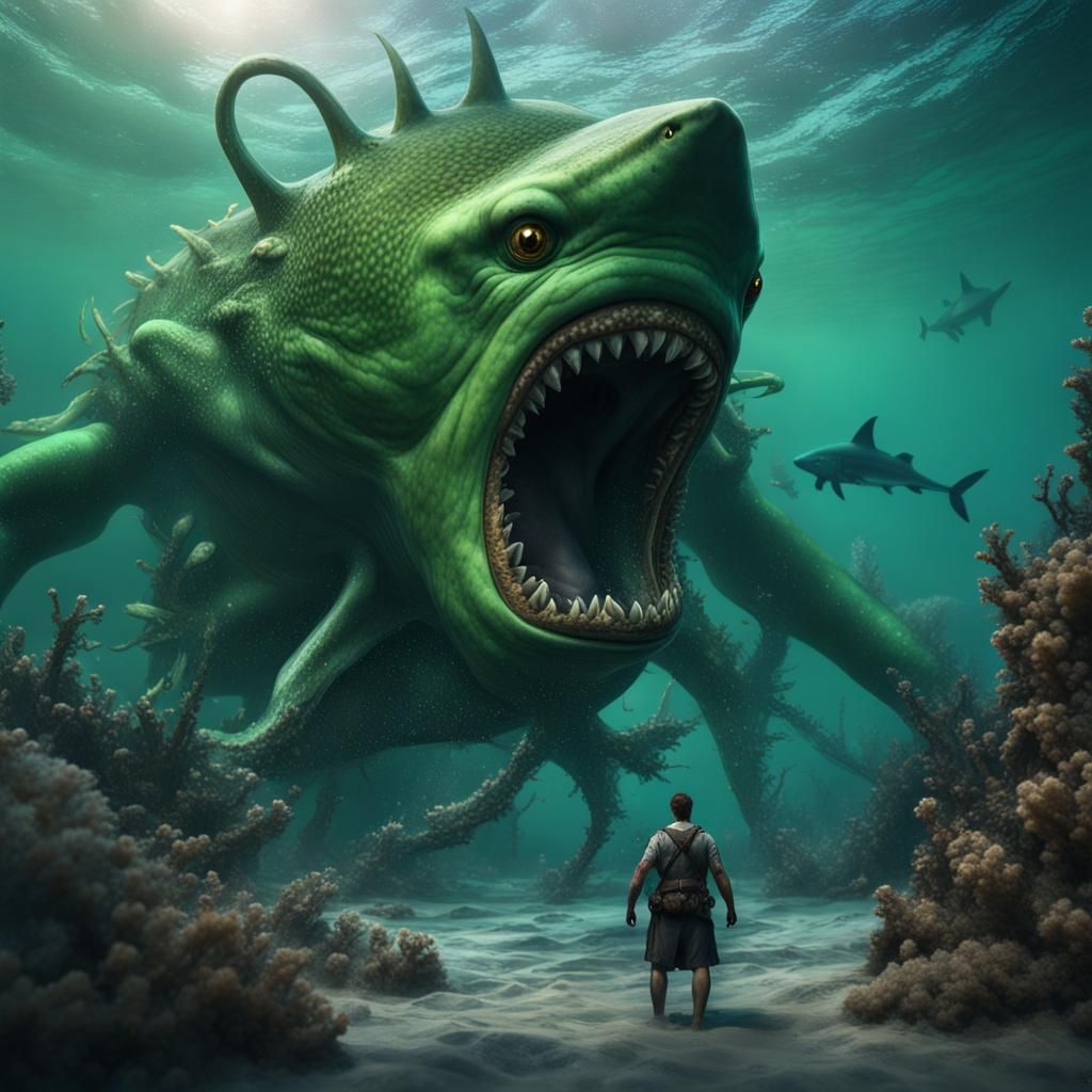 A Fantastical Green Kraken Shark Emerges from the Deep