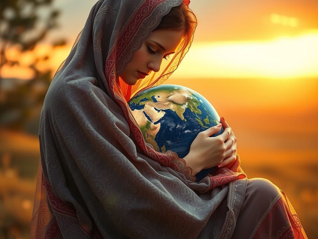 Mother Earth in Impressionist Style