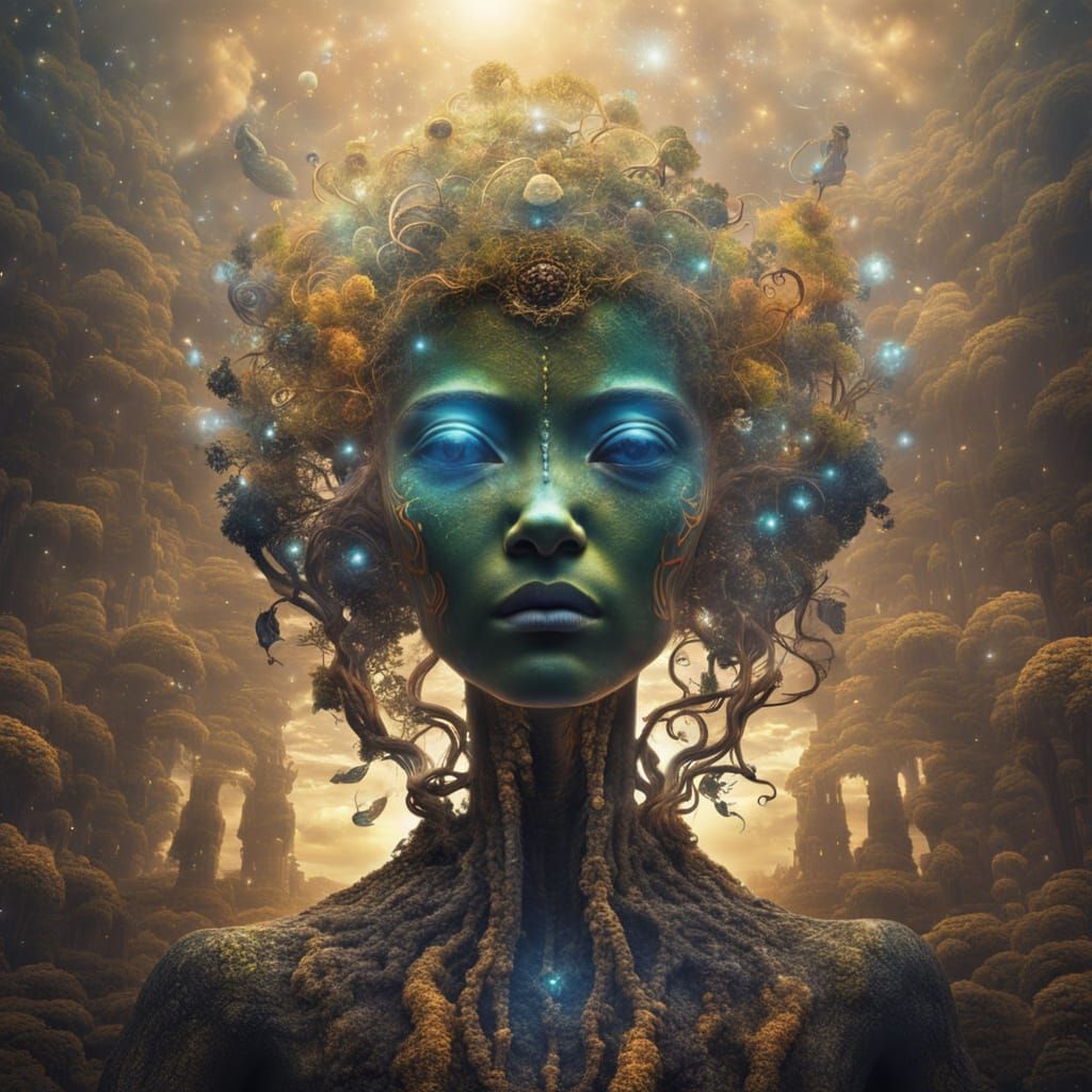 Surreal Alien Entity Offers Cosmic Peace