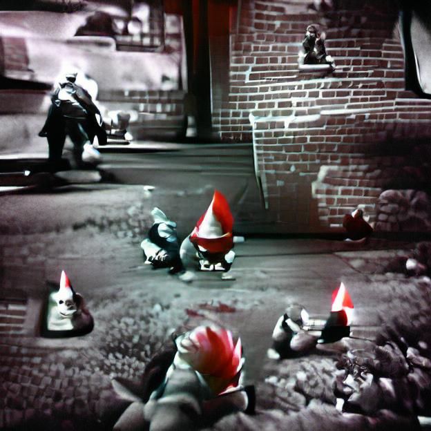 Grisly Gnomish Gangsters in Dark Film Noir Style