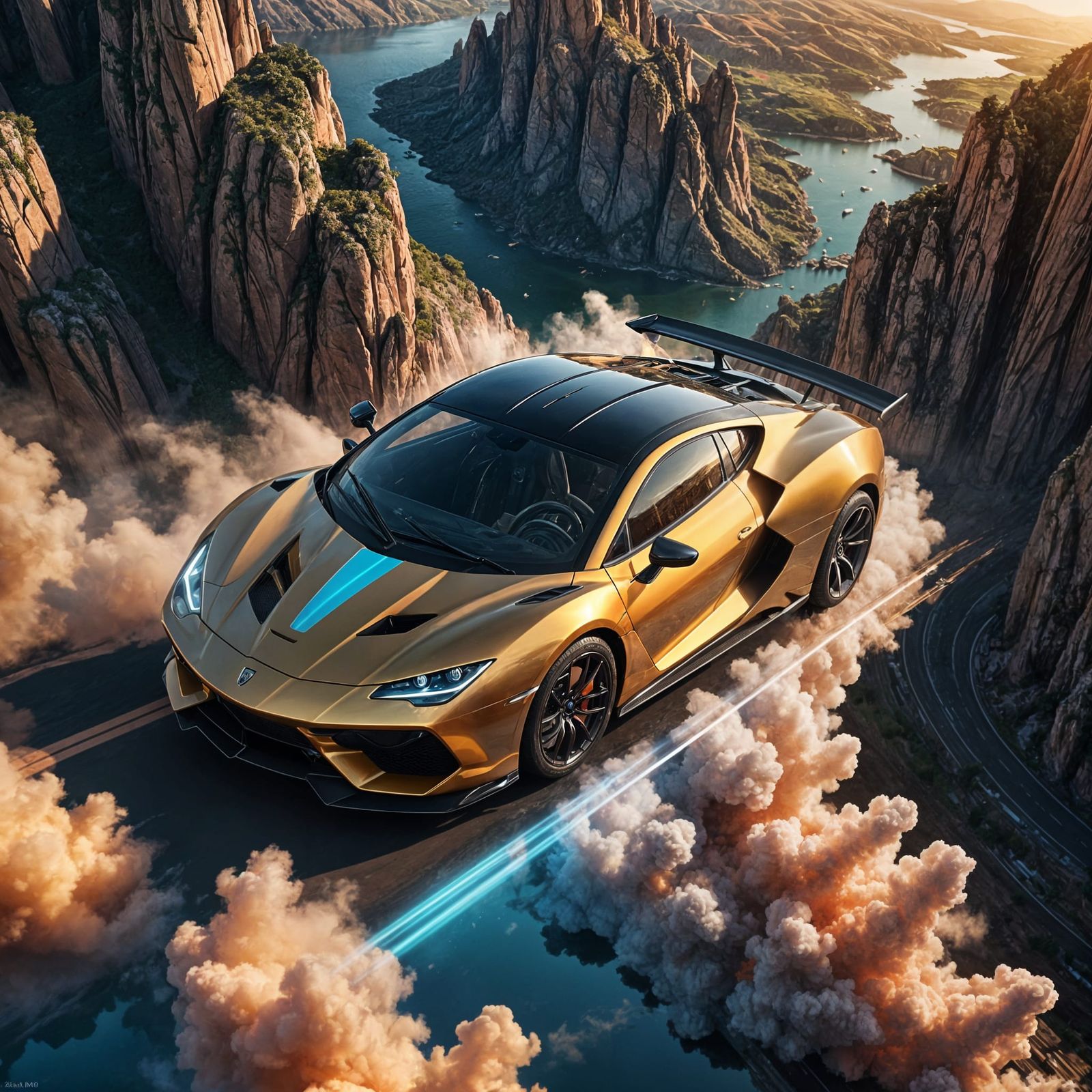 Hyper-Realistic Supercar soars through Fantasy Skies