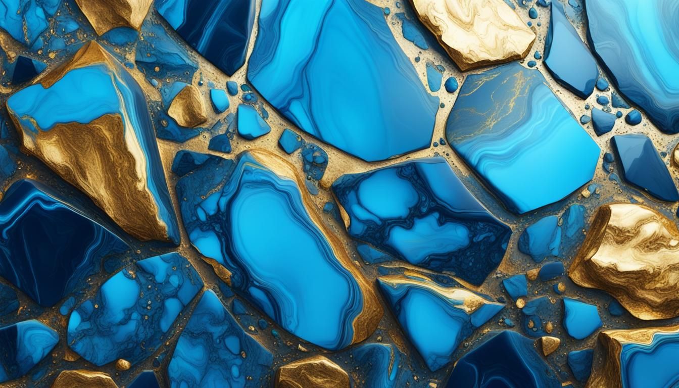 Luxurious Gold and Blue Marble Textured Background