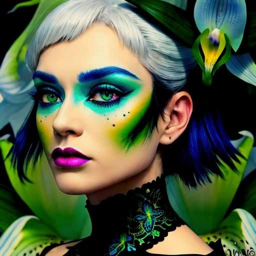 Vibrant Colors: Lilies, Orchids, Ferns, and Faces