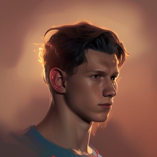 Dynamic Portrait of Tom Holland in Triadic Colors