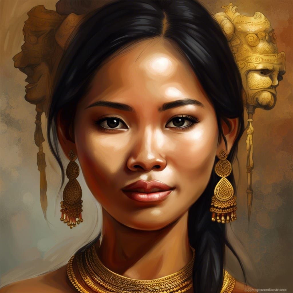 Exquisite Khmer Beauty in Realistic Portraiture