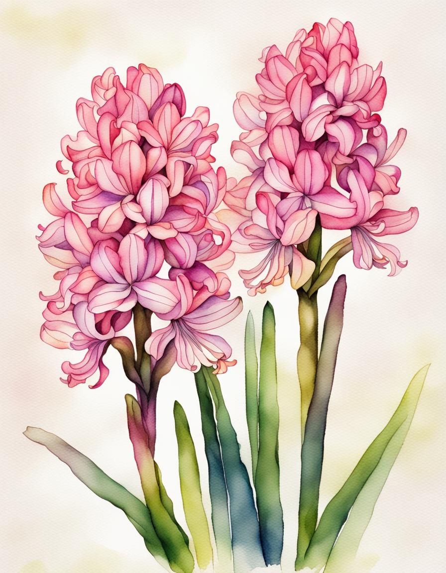 Ethereal Pink Hyacinth Blooms in Golden Proportion