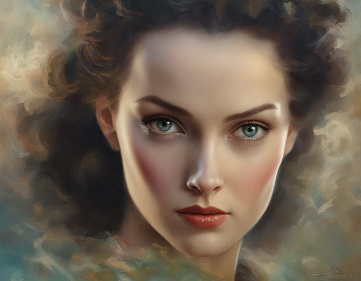 Ethereal Portrait in Impasto Chalk Art Style