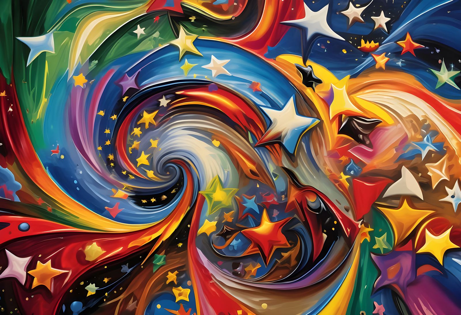 Vivid 3D Vortex Maelstroms of Paint and Plasma