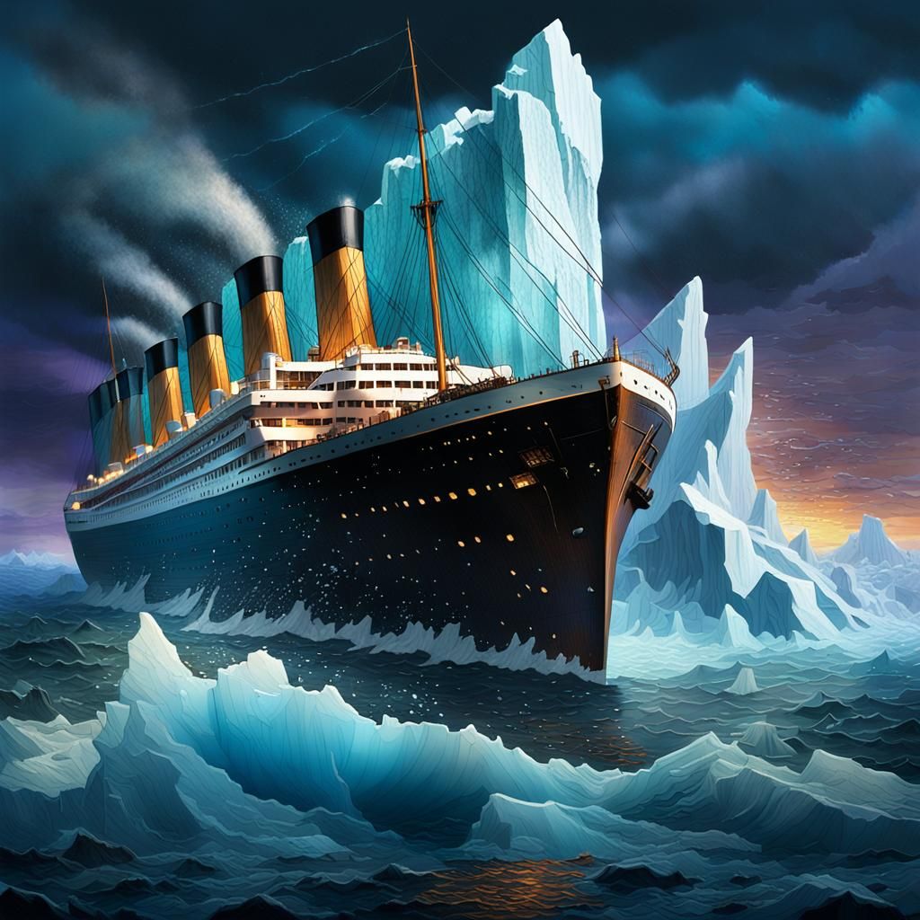 Titanic Sinking in a Dark Fantasy World