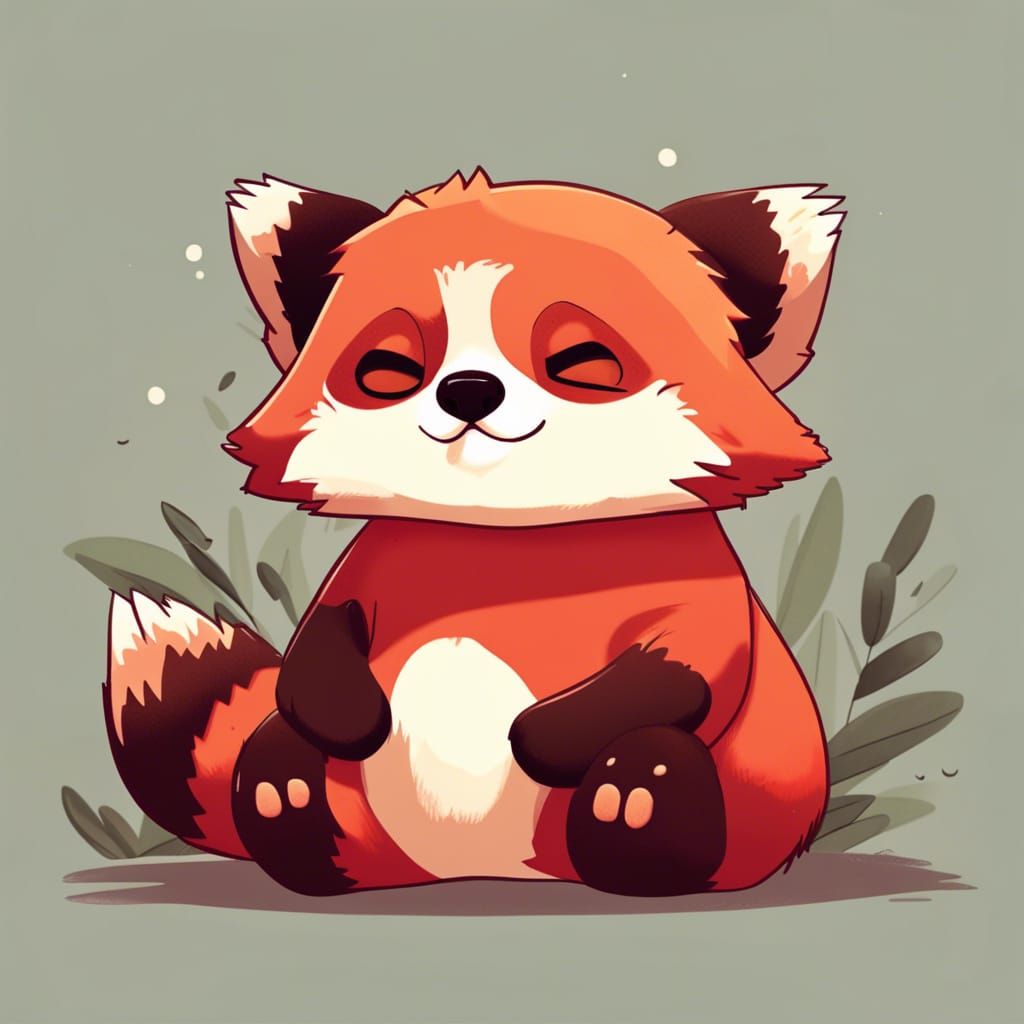 Adorable Cartoon Red Panda in Vibrant Animation