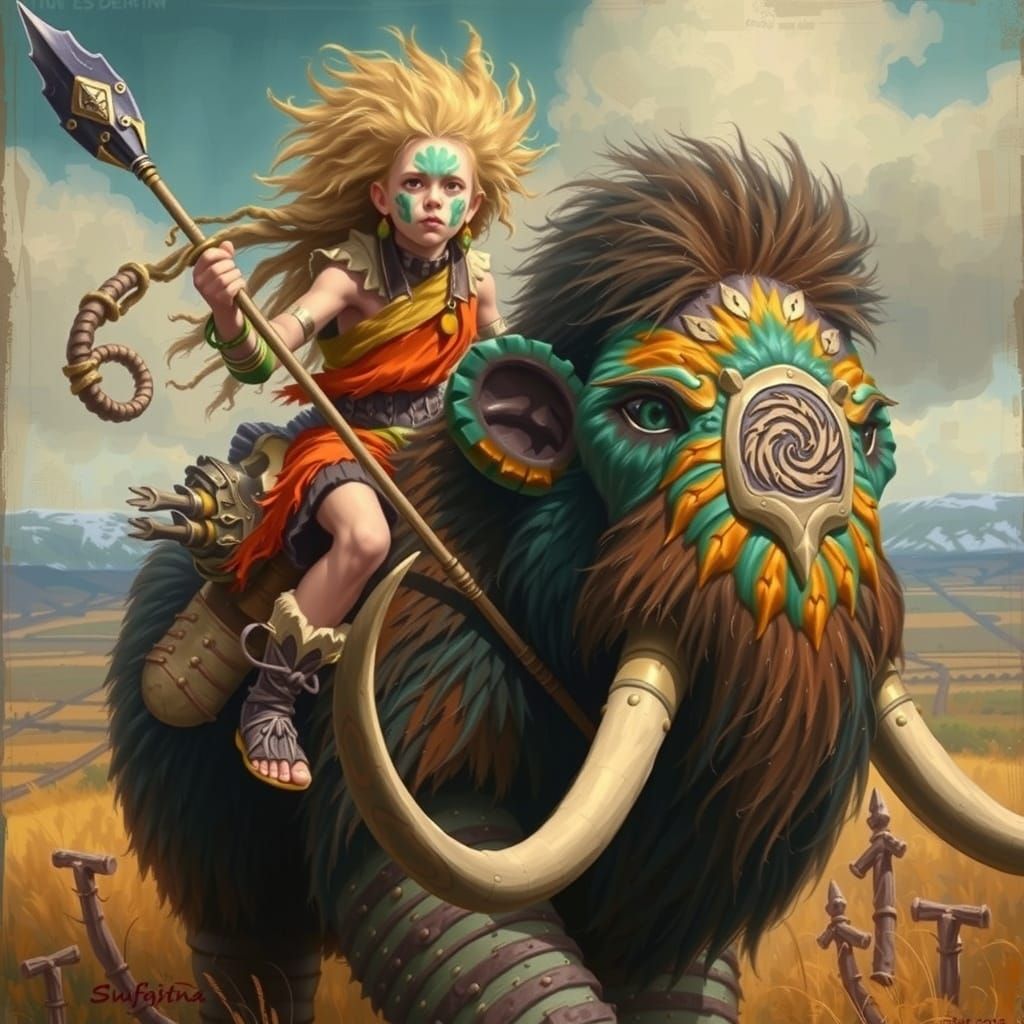 Young Warrior with Sword in Frazetta Style