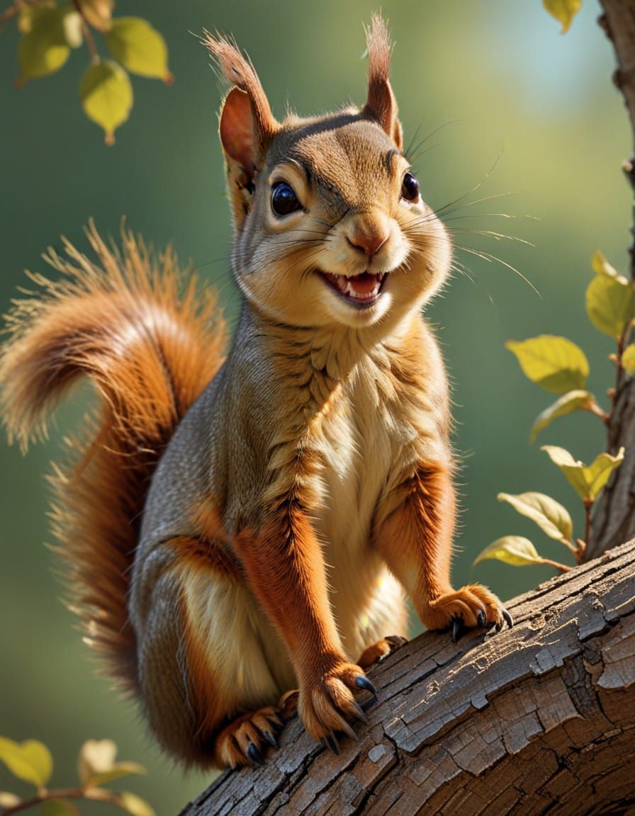 Mischievous Squirrel in Pin-Up Style