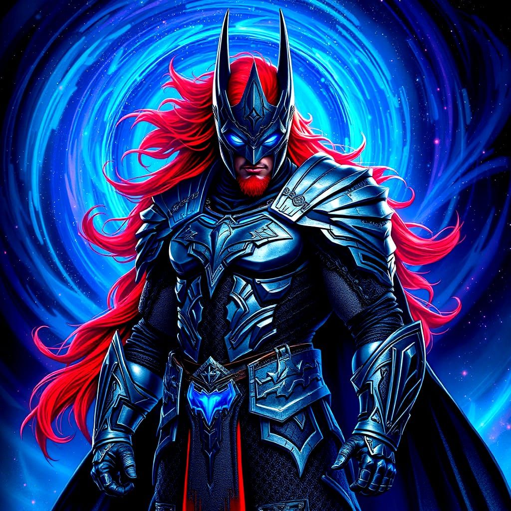 Gothic Dark Knight in Cosmic Armor