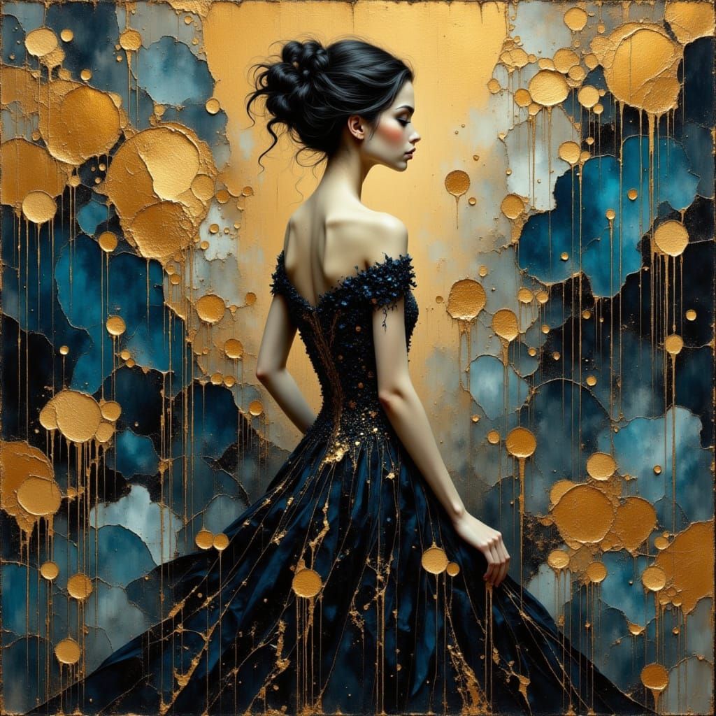 Art Deco Woman in Maximalist Digital Painting