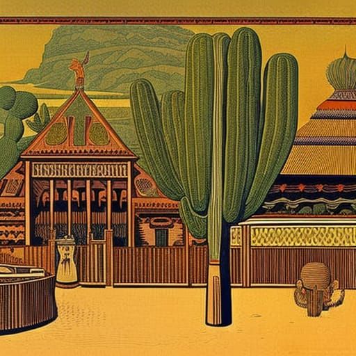 Wild West Saloon in Warm Earth Tones, 1899