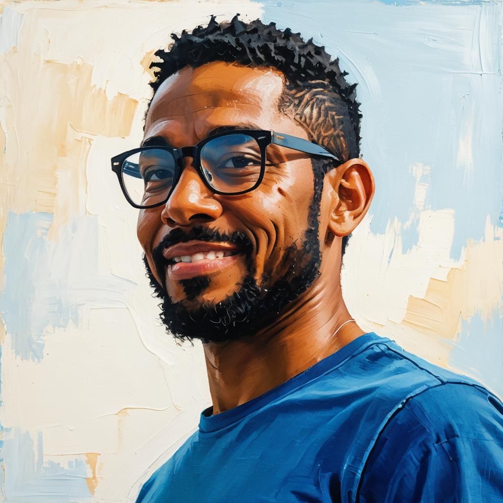 Expressionist Masterpiece - Smiling Arab Gentleman in Velvet...