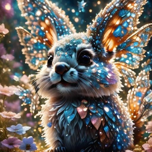 Whimsical Starlight Fairy Squirrel in Soft Focus