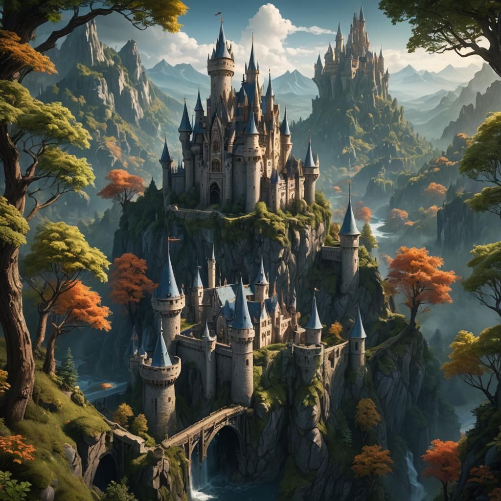 Epic Fantasy Landscape in Painterly Style