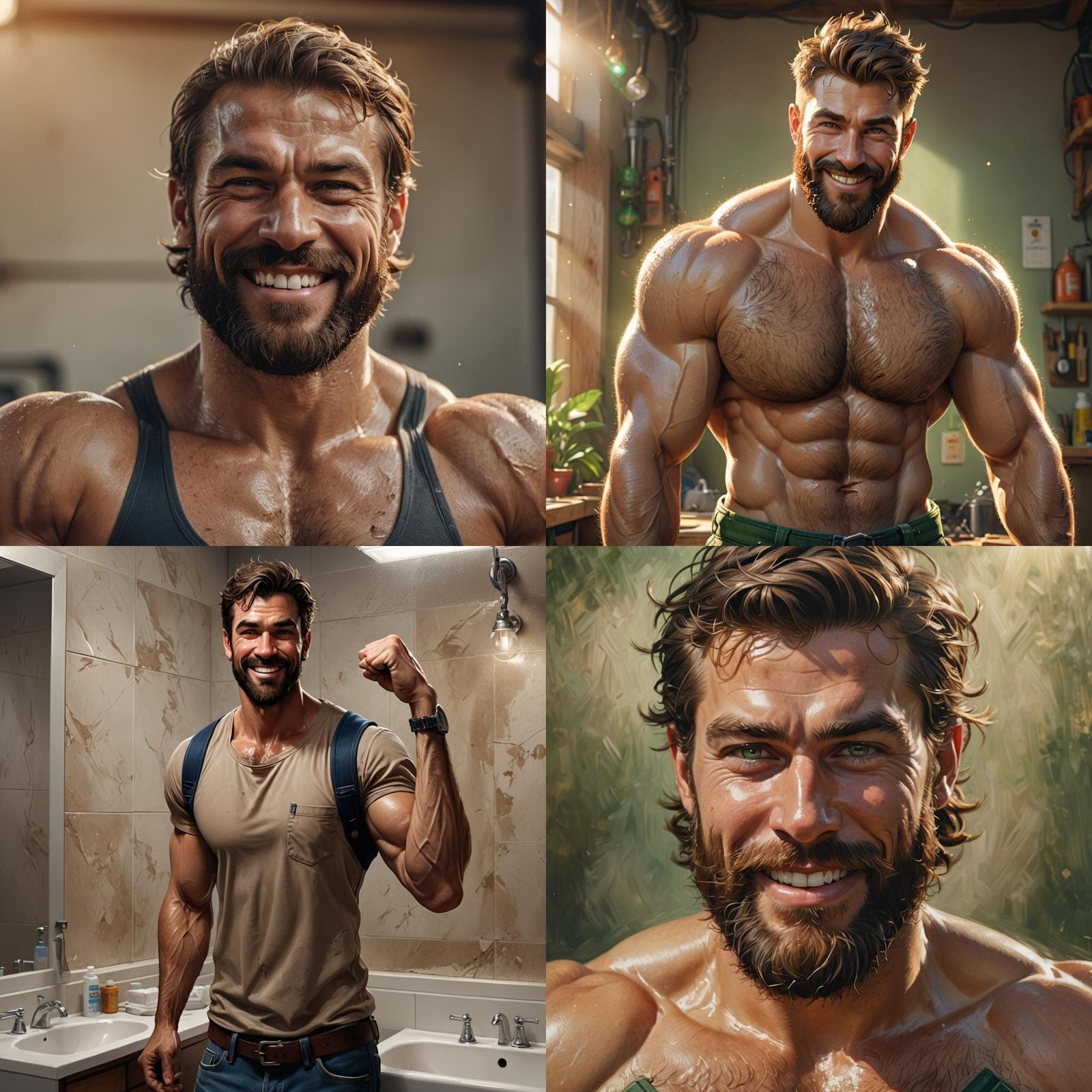 Strong and Handsome Plumber in Photorealistic Portrait