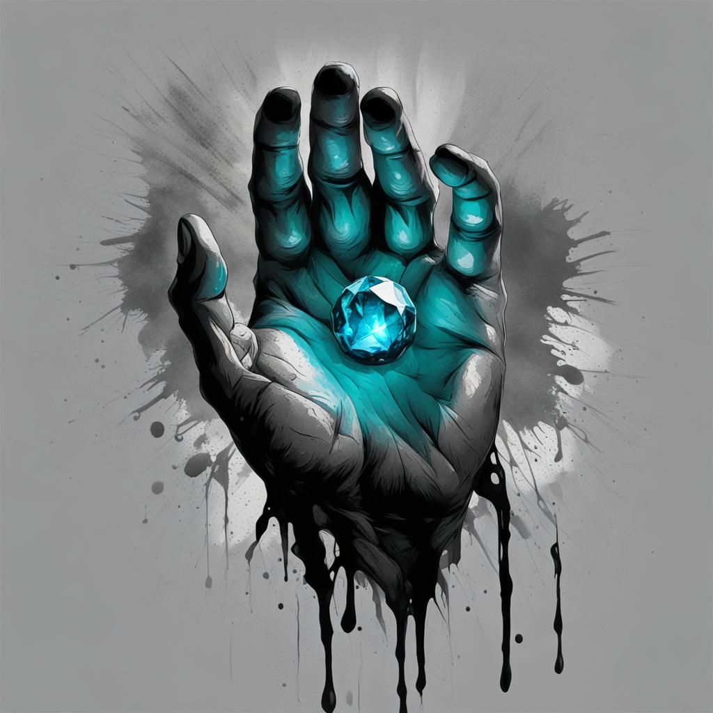 Lord of the Rings Character Gollem Holds Shining Emerald