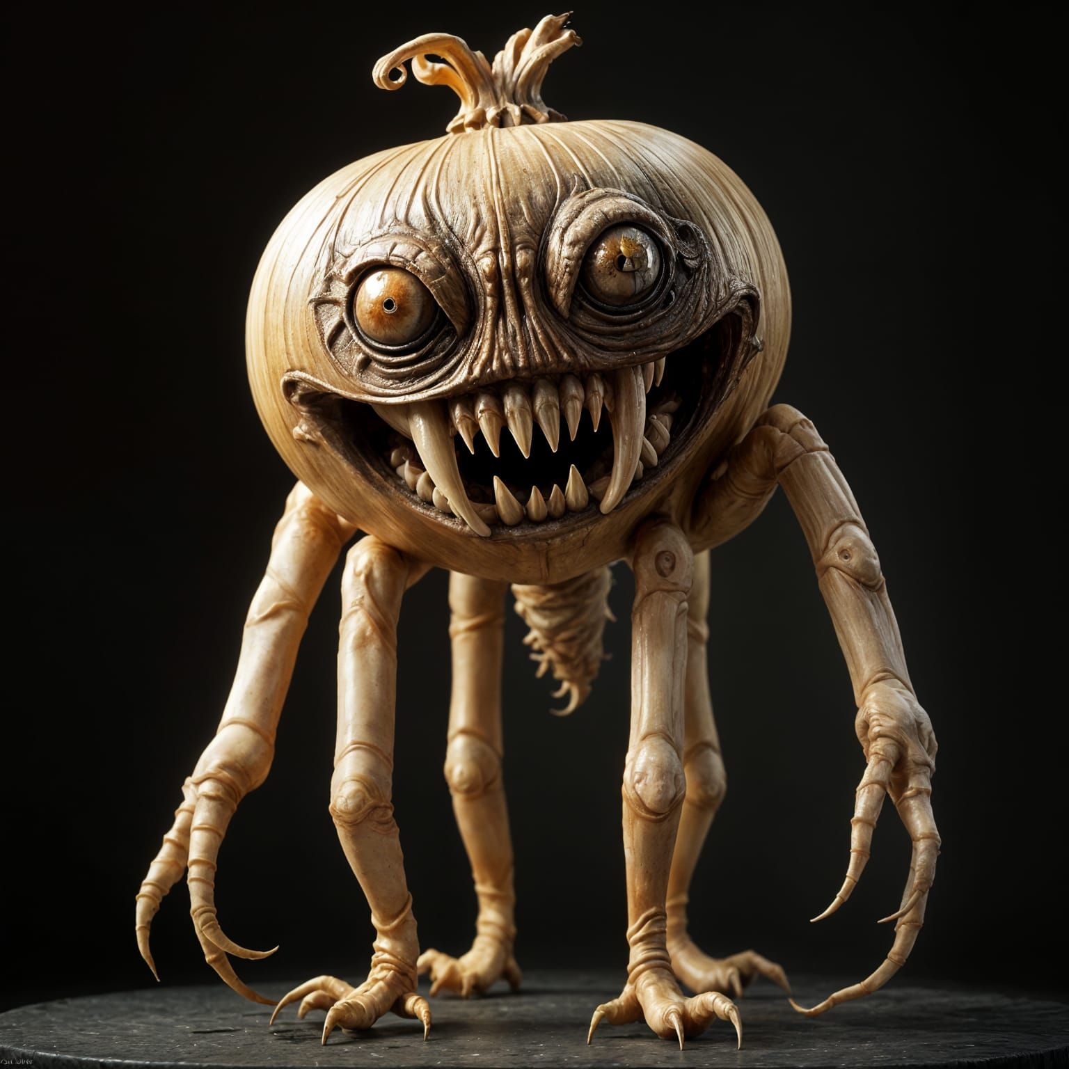 Surrealistic Beast in a Nightmarish Landscape