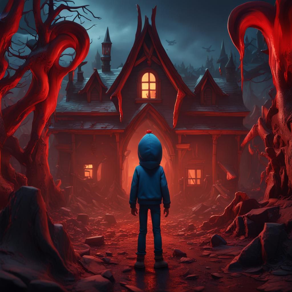 Stan Marsh's Epic Scream in Vibrant, Detailed Fantasy Scene