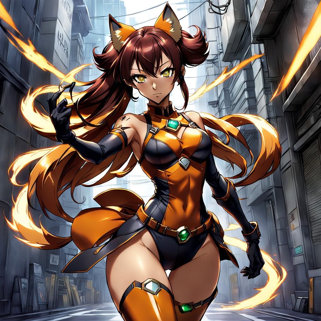 Anime-Inspired Vixen Girl Key Visual Art
