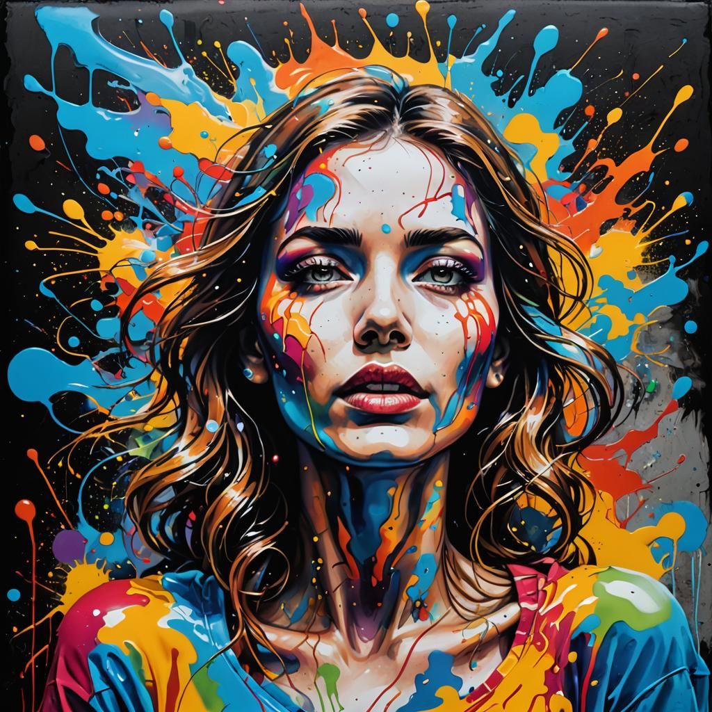 Woman's Astral Projection in Graffiti Street Art