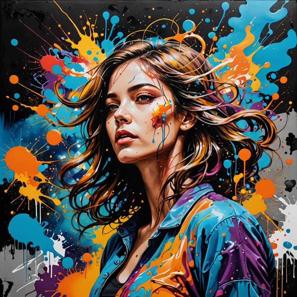 Astral Projection in Graffiti Street Art Style