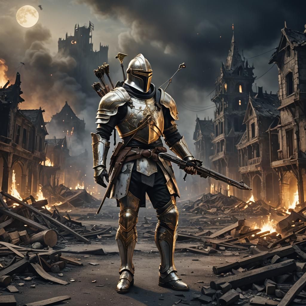 Gilded Knight Battles the Flames