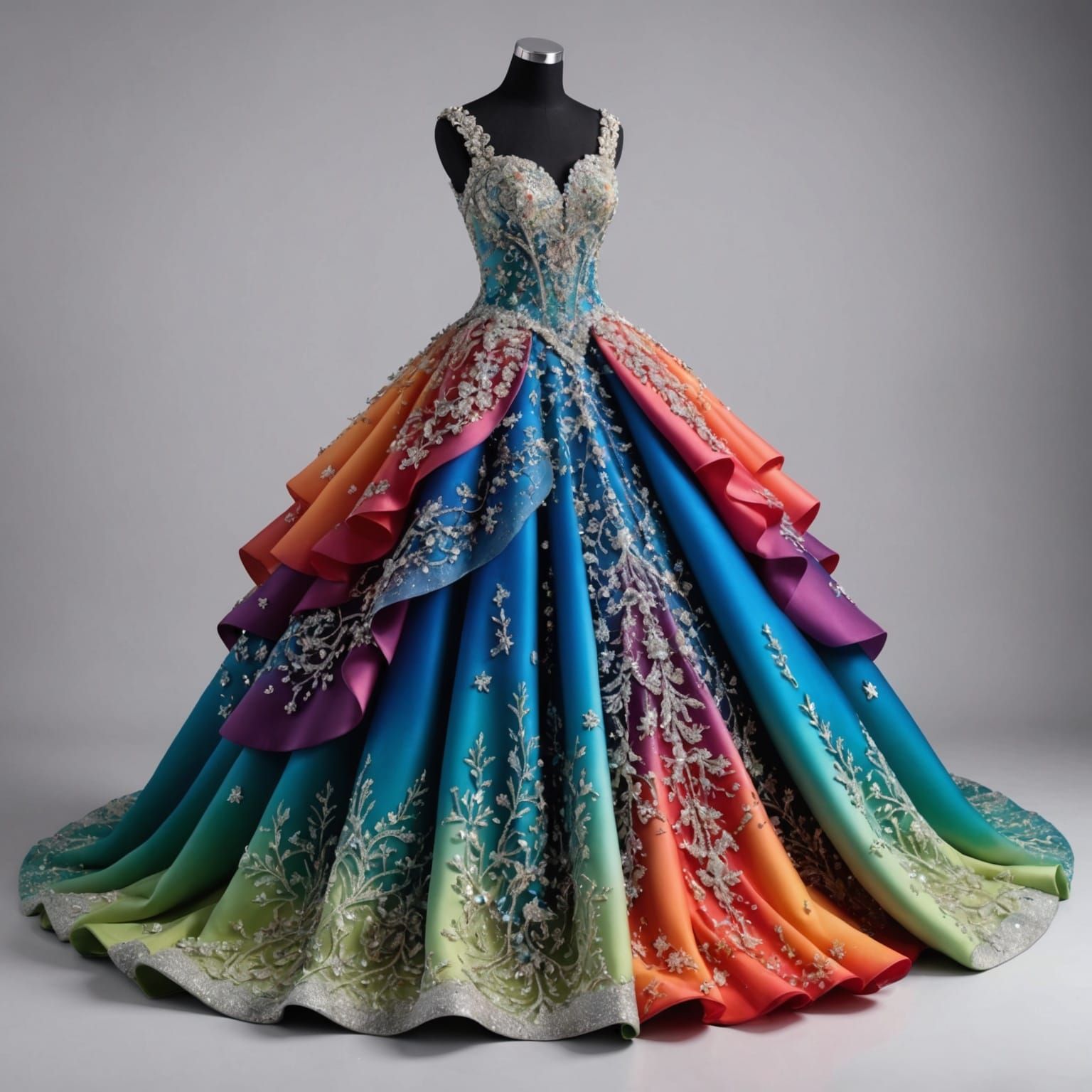 Elegant Fantasy Princess in Refined 3D Gown