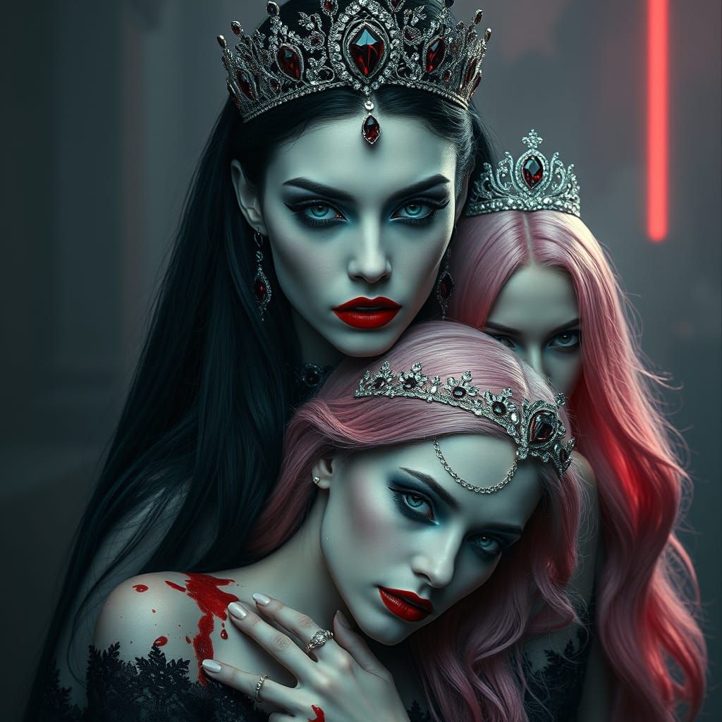 Gothic Vampire Goddess in Dark Luxury