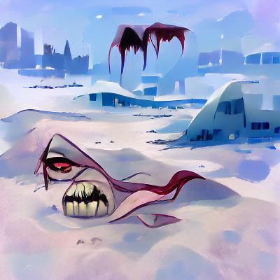 Surreal Vampire Lurks in the Frozen Wastes