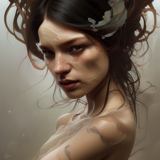 Ethereal Portrait: Where Mortality Meets Eternity in Triadic...