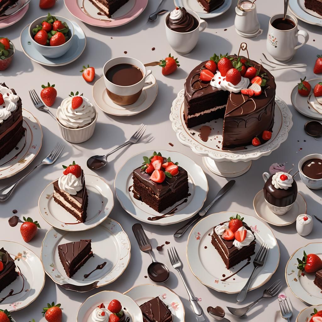 Surreal Cake Still Life in Vibrant Colors