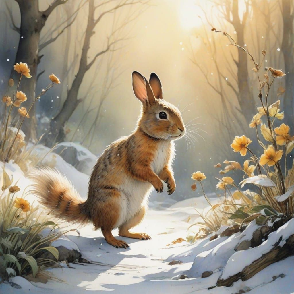 Winter Wonderland in Vibrant Watercolour Splashes